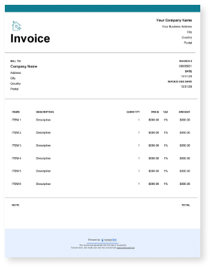 Download house cleaning invoice template