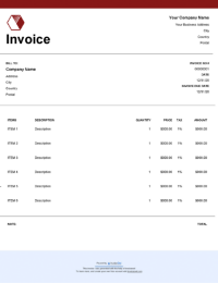 Download free standard modern invoice template