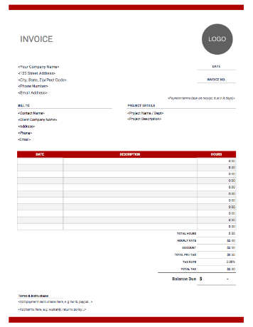 Event photography invoices