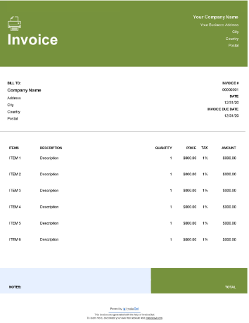 Freelance invoice