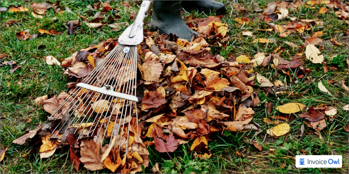 Professional leaf removal service being performed on residential property