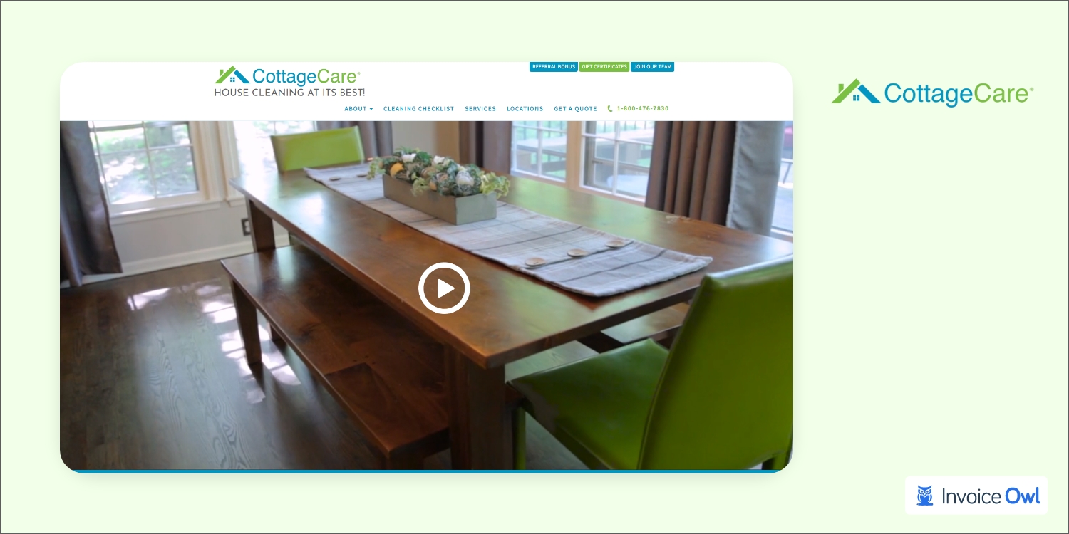 CottageCare house cleaning website