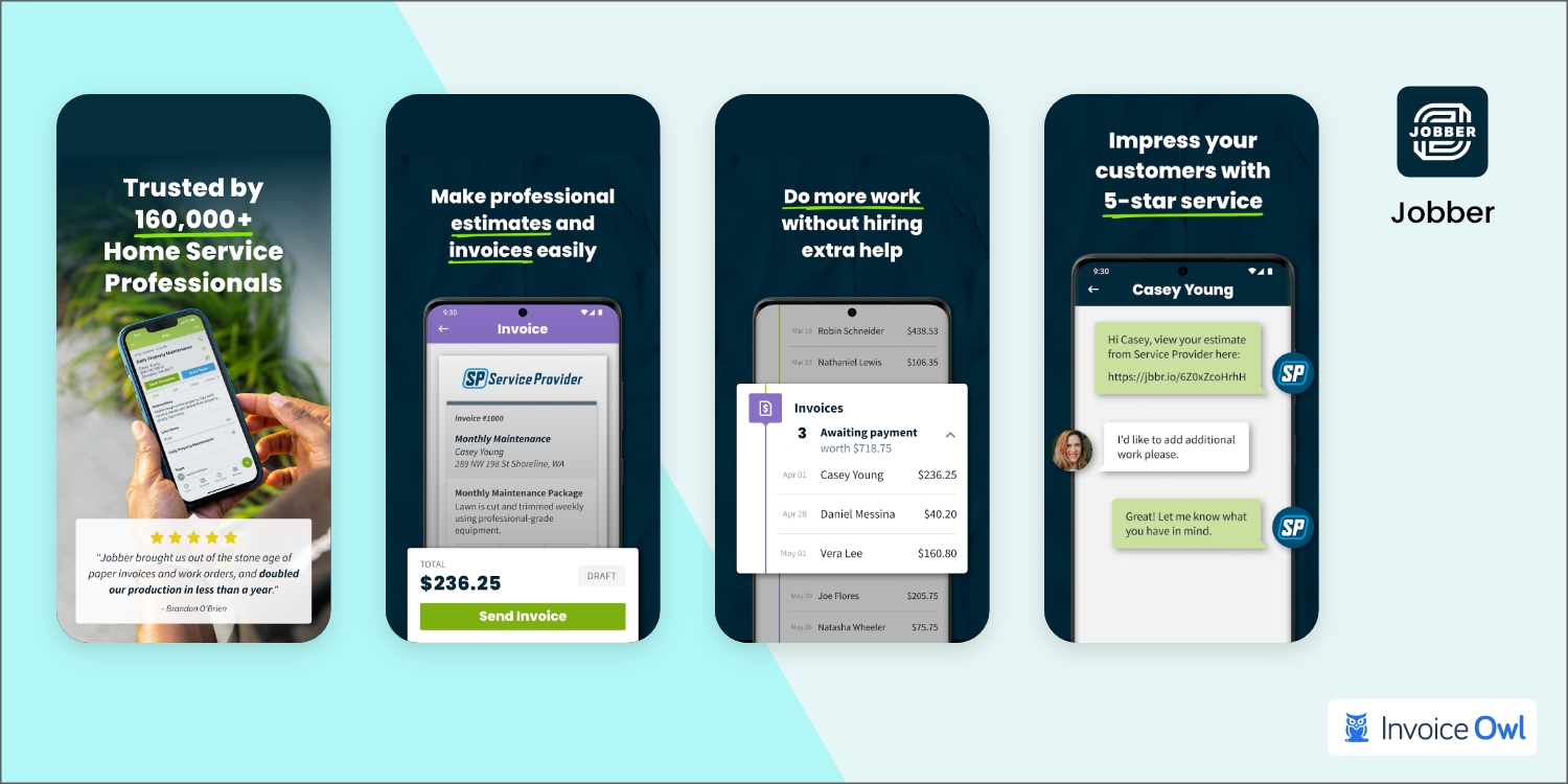 Jobber appliance troubleshooting app dashboard