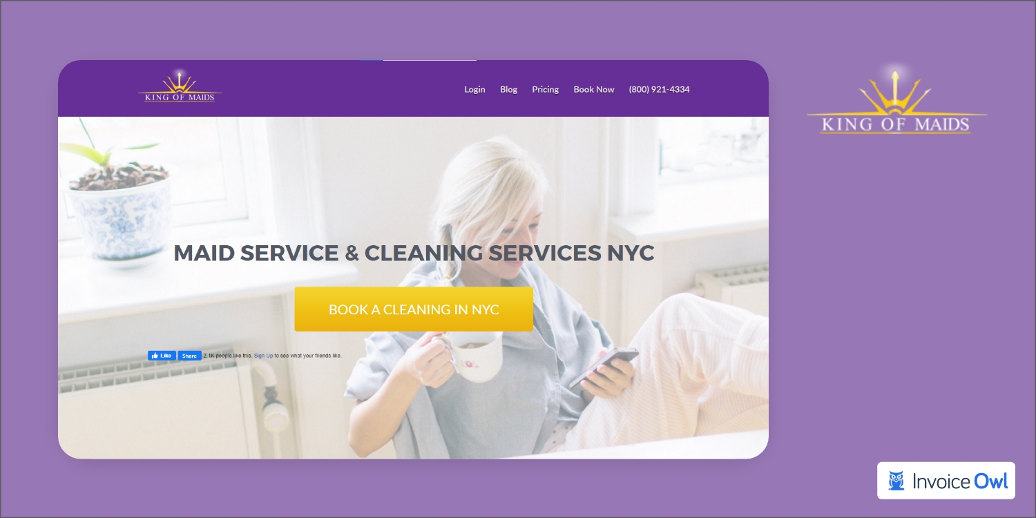 King of Maids best commercial cleaning website