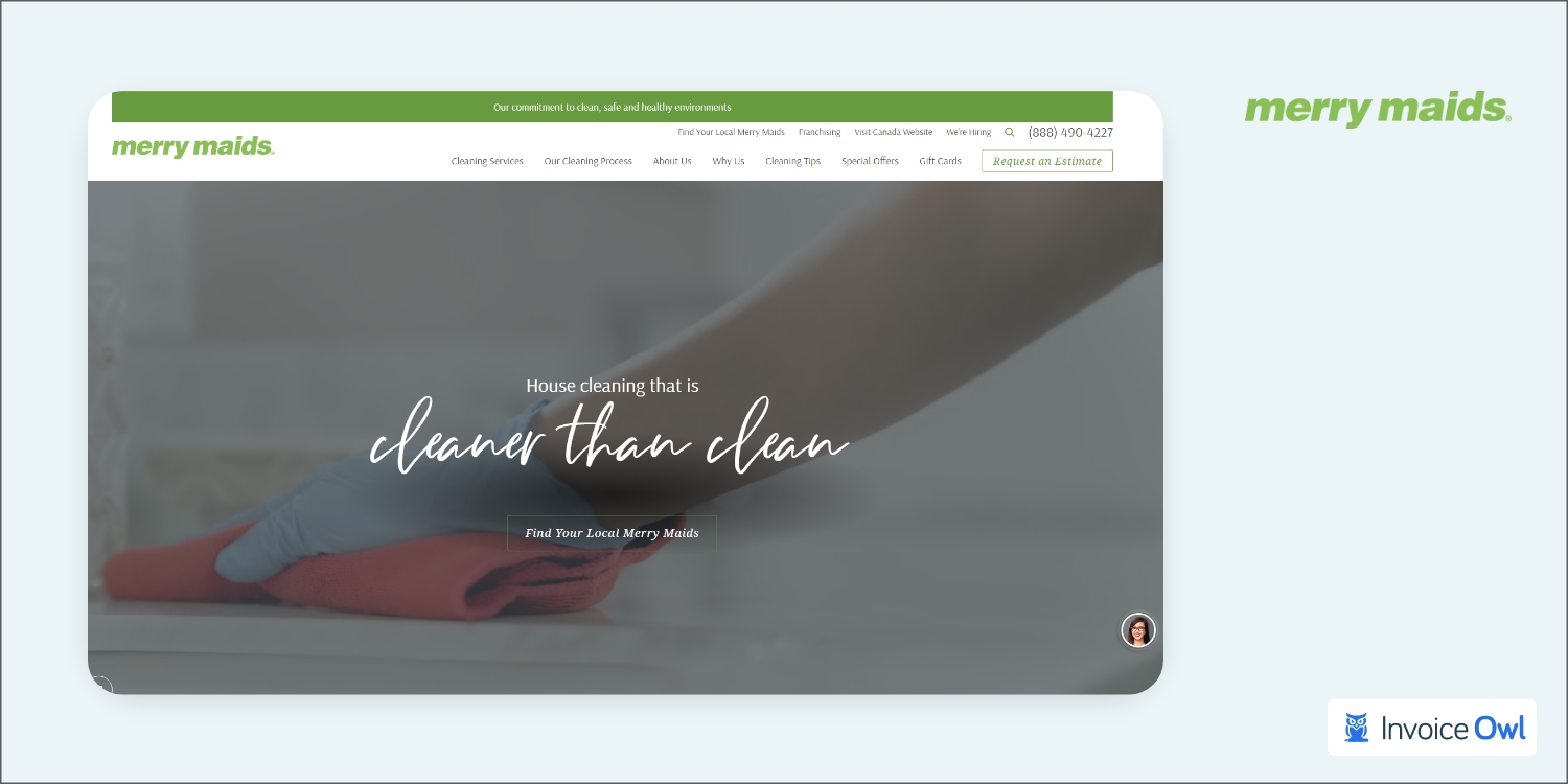 Merry Maids cleaning website