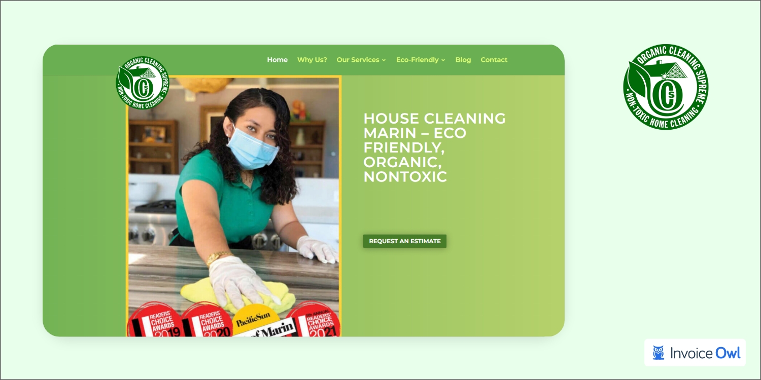 Organic Cleaning Supreme website