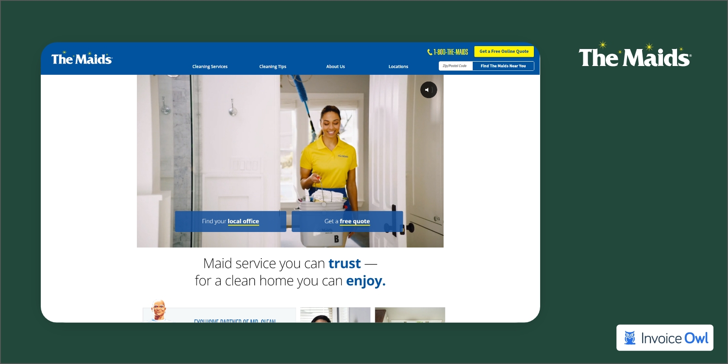 The Maids house cleaning website