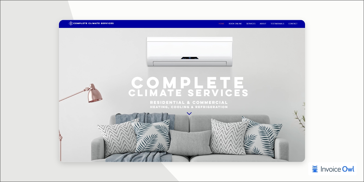 Complete Climate Services website with beautiful color scheme and clear visuals