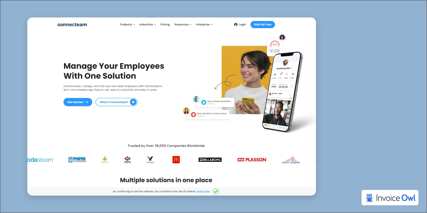 Connecteam employee management dashboard