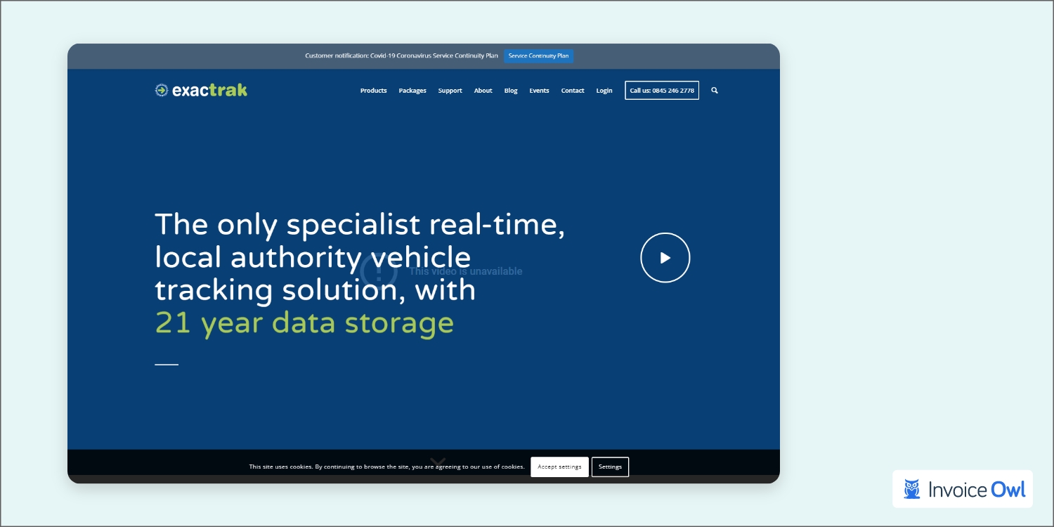 Exactrack GPS tracking and route management system