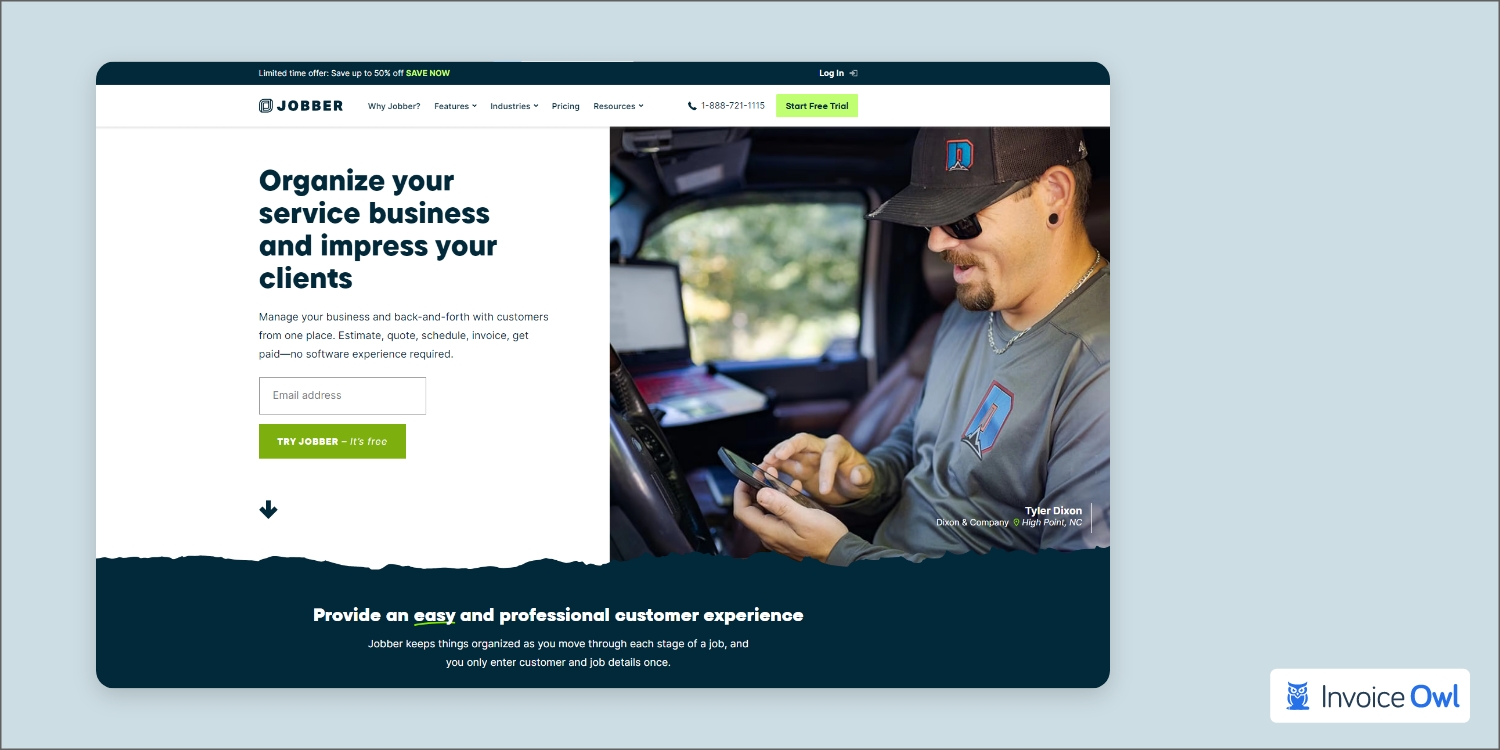 Jobber scheduling and route optimization interface
