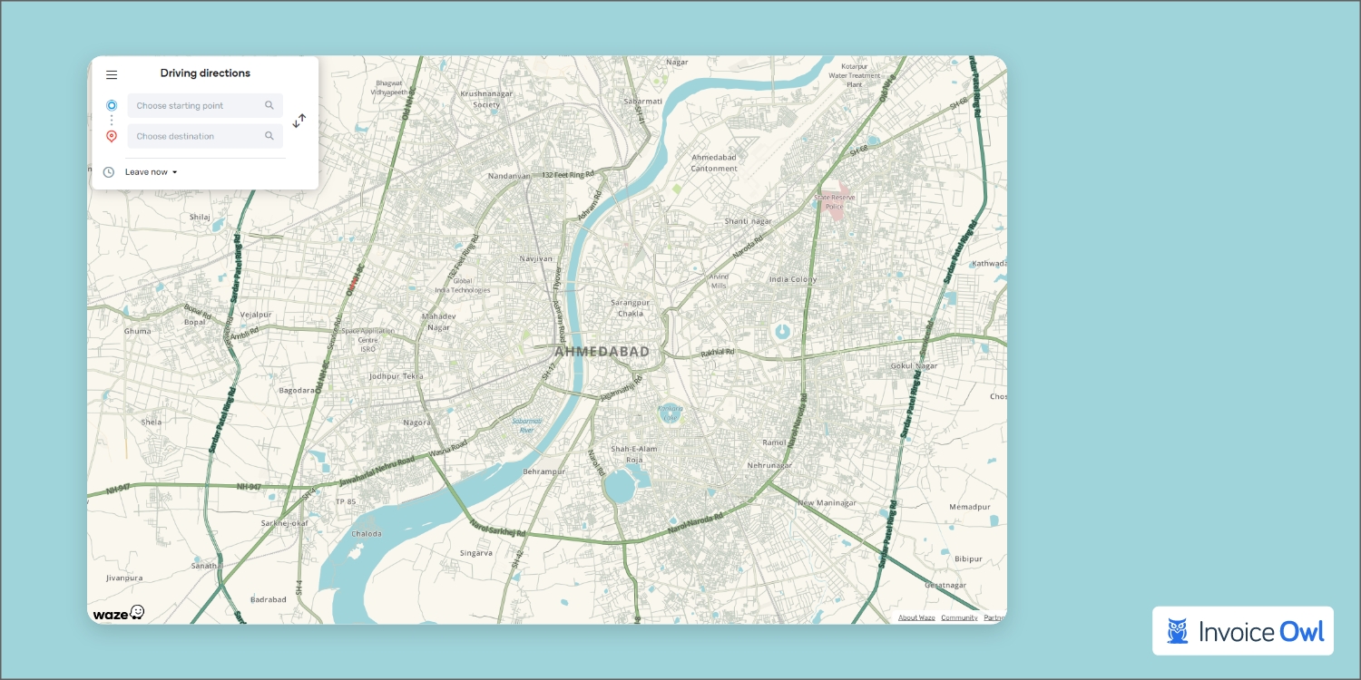 Waze navigation app showing route optimization