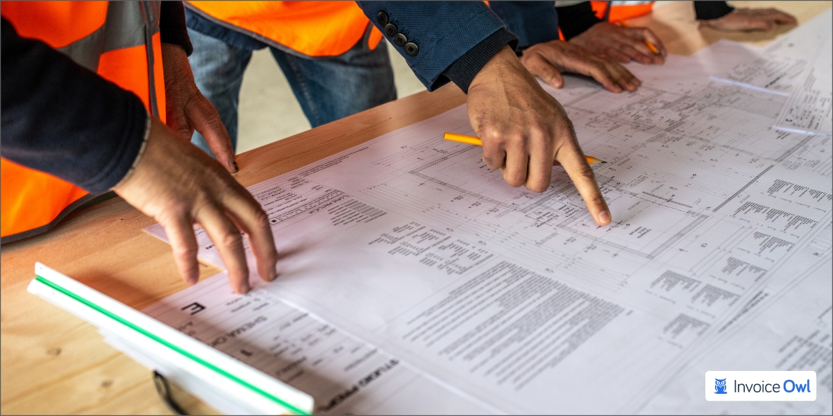 Construction manager working with design team