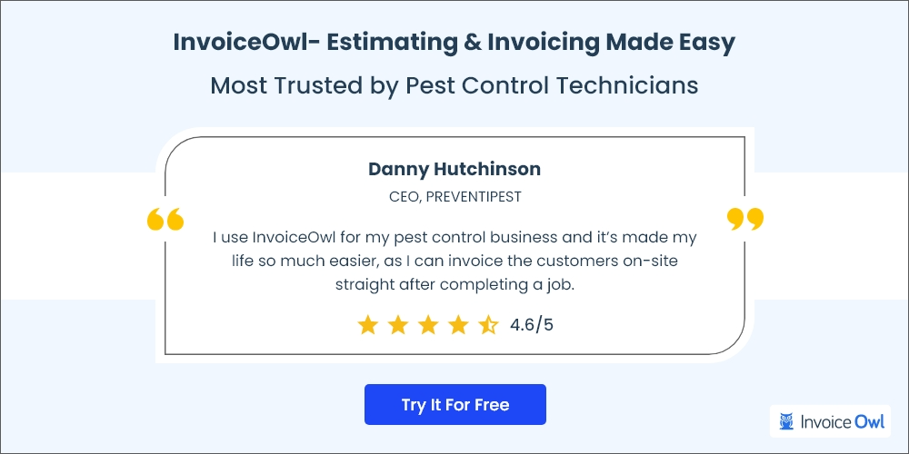 InvoiceOwl pest control estimating and invoicing software interface