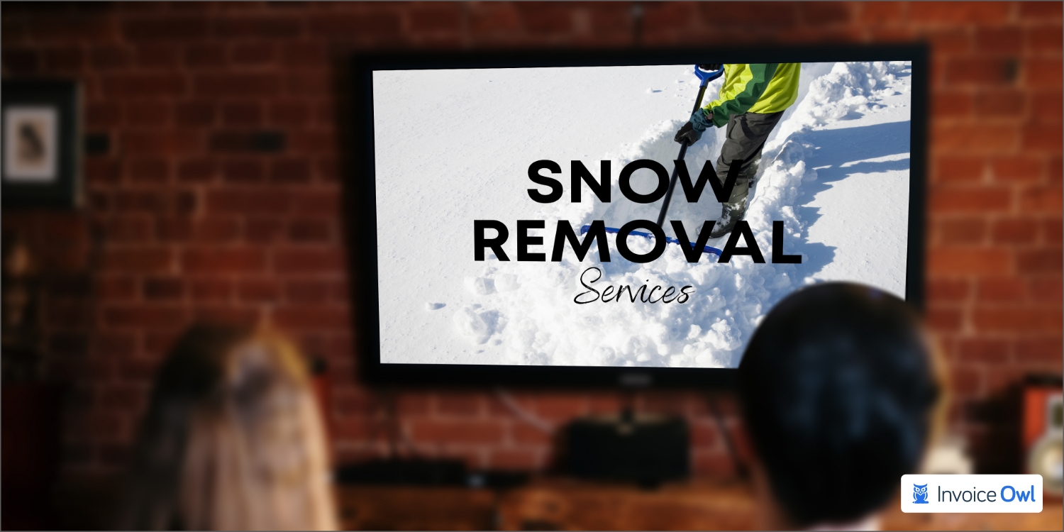 Television commercials for snow removal business advertising