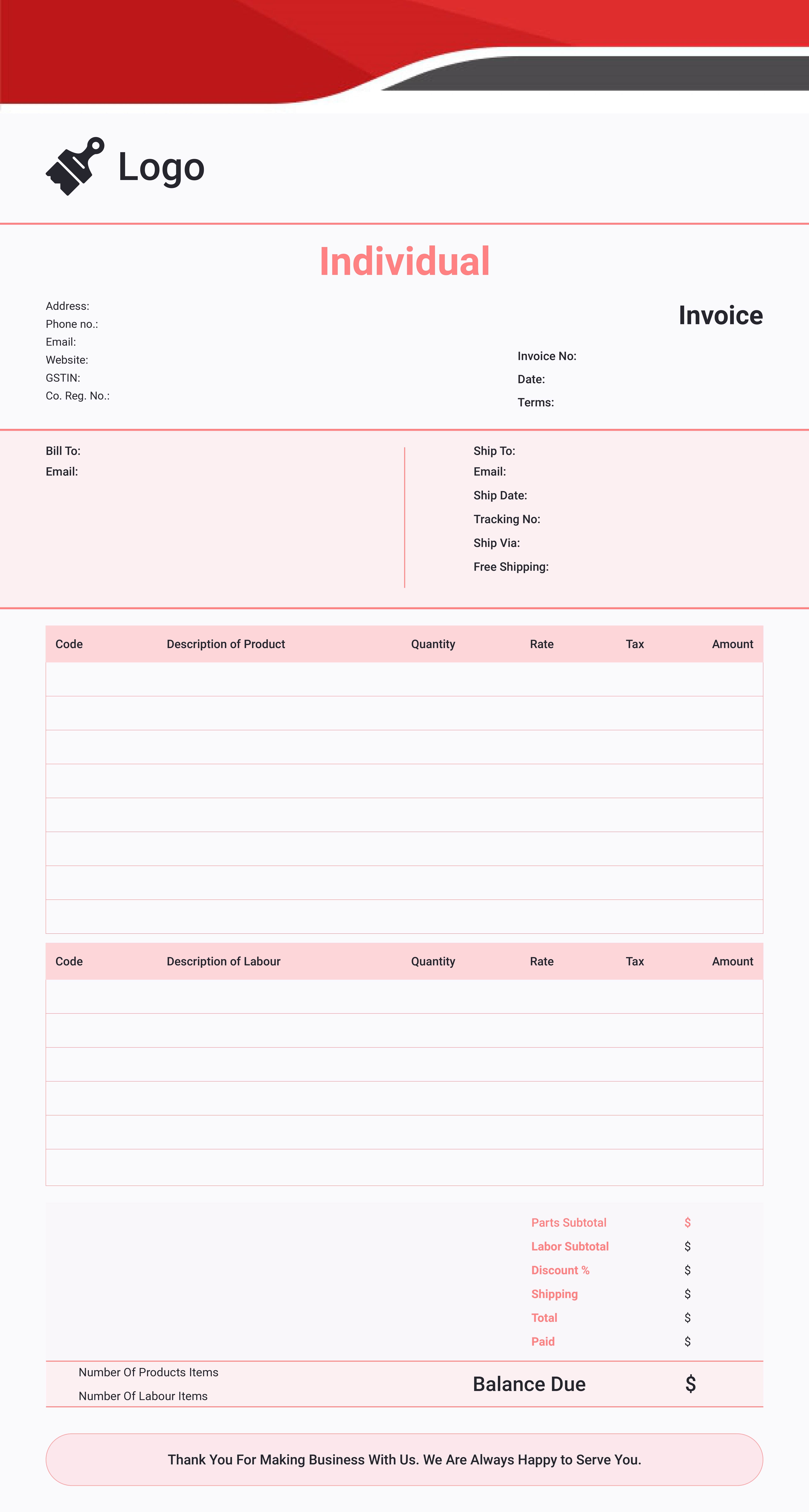 Download MS Word File Invoice Template  InvoiceOwl With Regard To Free Downloadable Invoice Template For Word