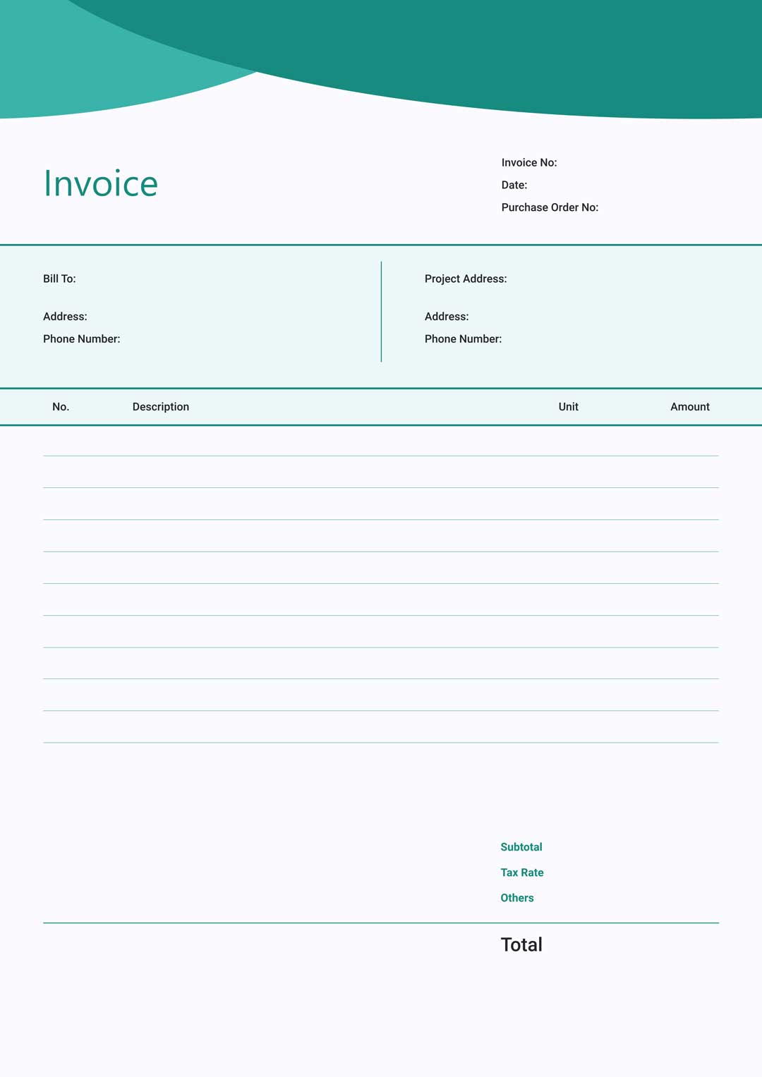 Get Free Invoice Template No Download Background