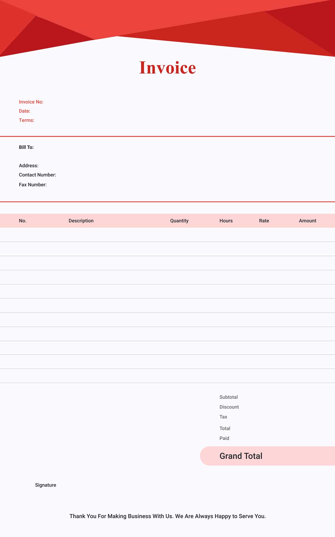 Download Free Printable Invoice Templates in PDF InvoiceOwl