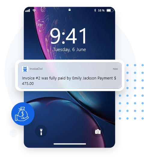 Payment notification using invoicing software