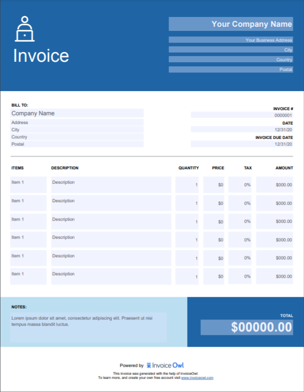 Freelancer Invoice Template