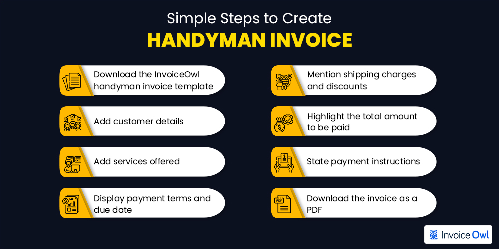 Simple steps to create handyman invoice
