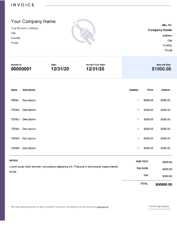 Downalod corporate house invoice template