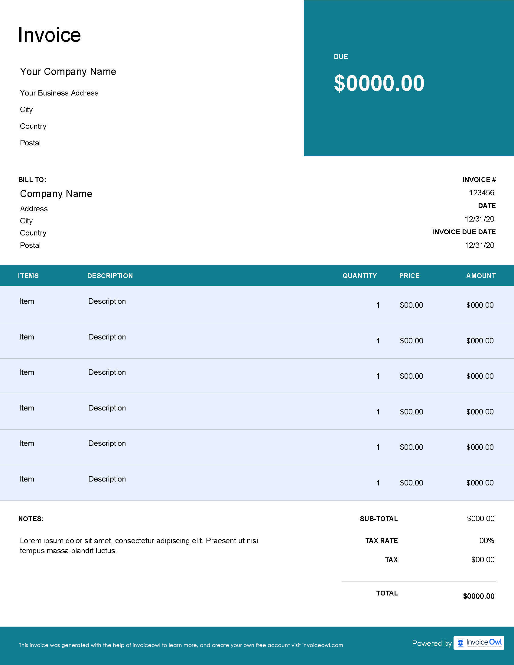 Download corporate law invoice template