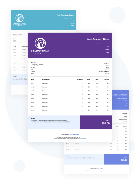 How to create landscaping invoice template