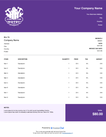 Download electrical contractor invoice template