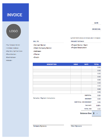 Download travel photography invoice template