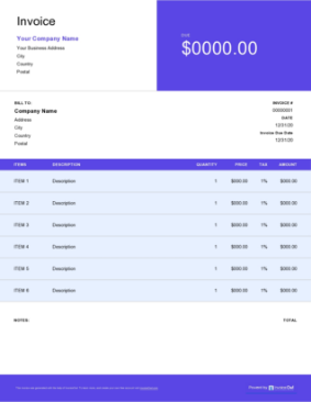Download consulting services invoice template