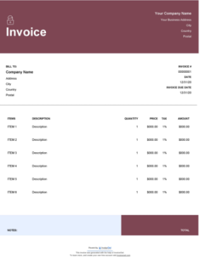 Download technician services invoice template