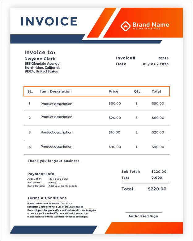 Invoice template