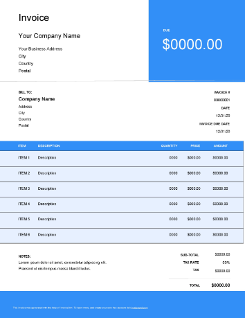 Page 2 - Free printable, customizable service invoice templates