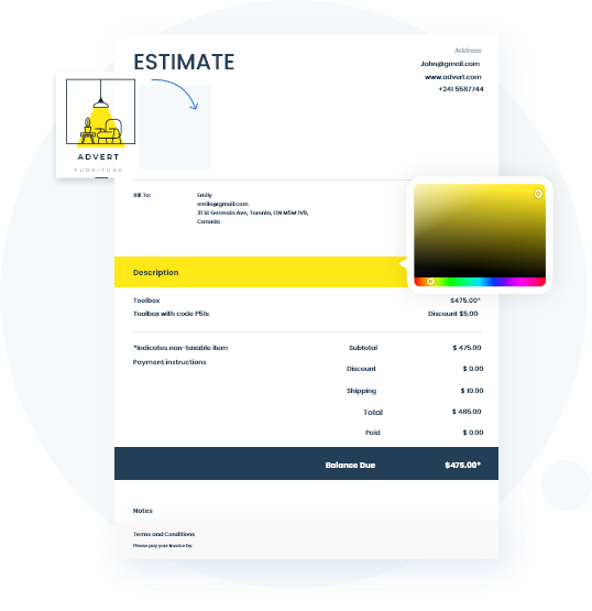 Customize your invoice fastly