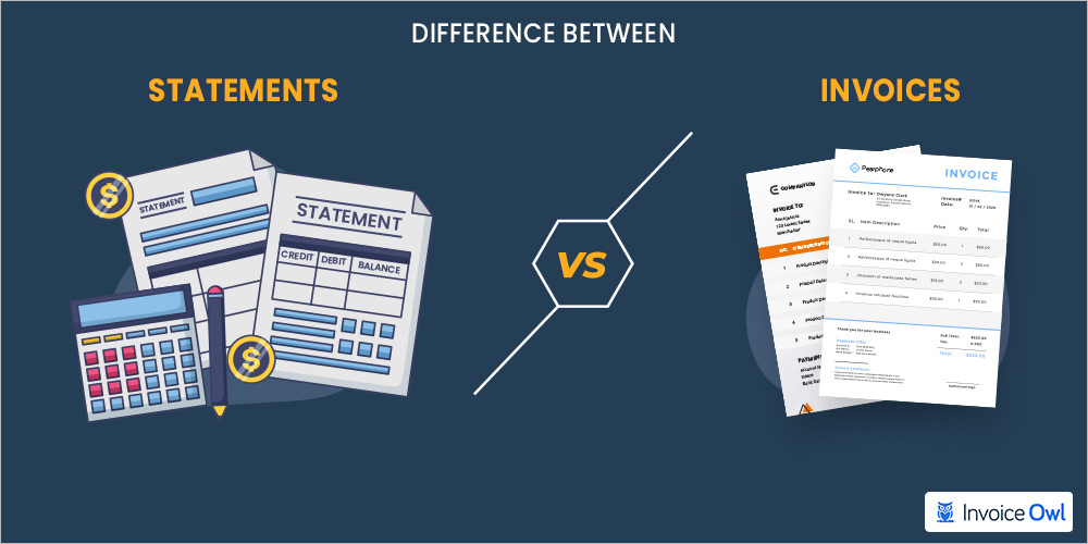 difference between statements and invoices