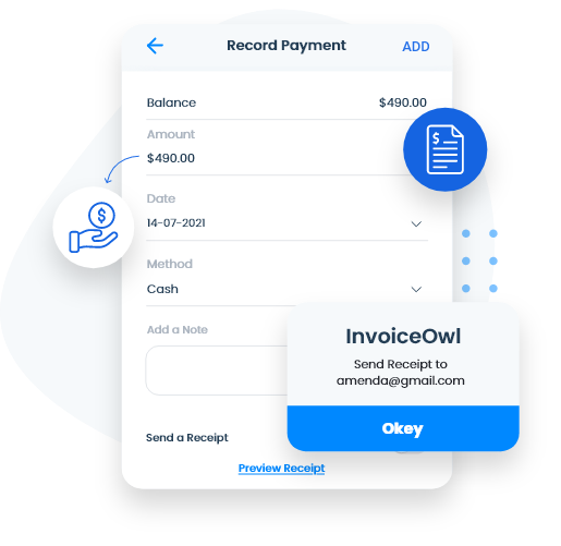 Send your clients payment receipts