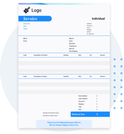 Free basic PDF invoice template