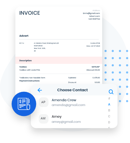 Generate an invoice with customizable invoice software