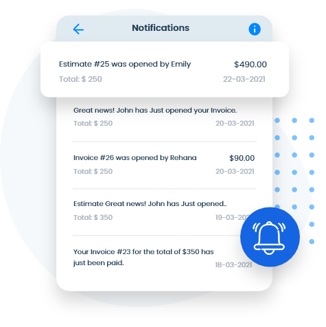 Stay updated with the estimates and invoice status