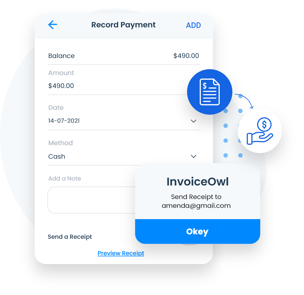 InvoiceOwl generates and send payment receipts