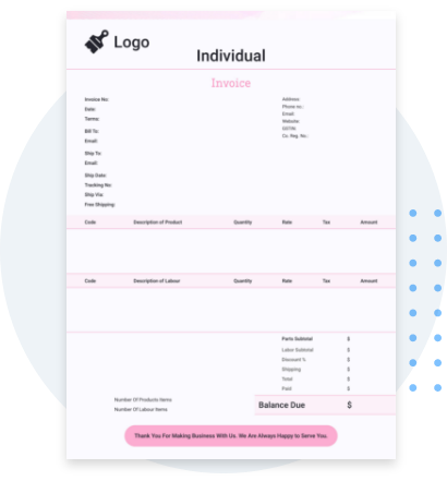 Download pink free invoice template