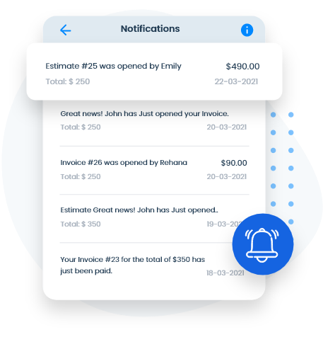 Track your estimates and invoices