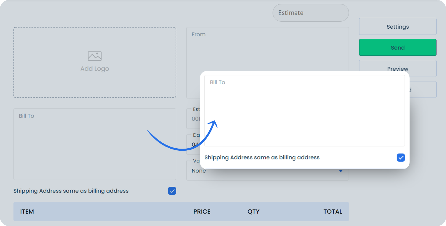 Add line items to the estimates