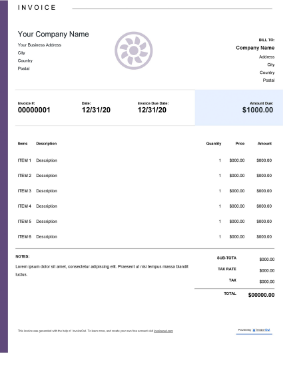 Download HVAC corporate invoice template