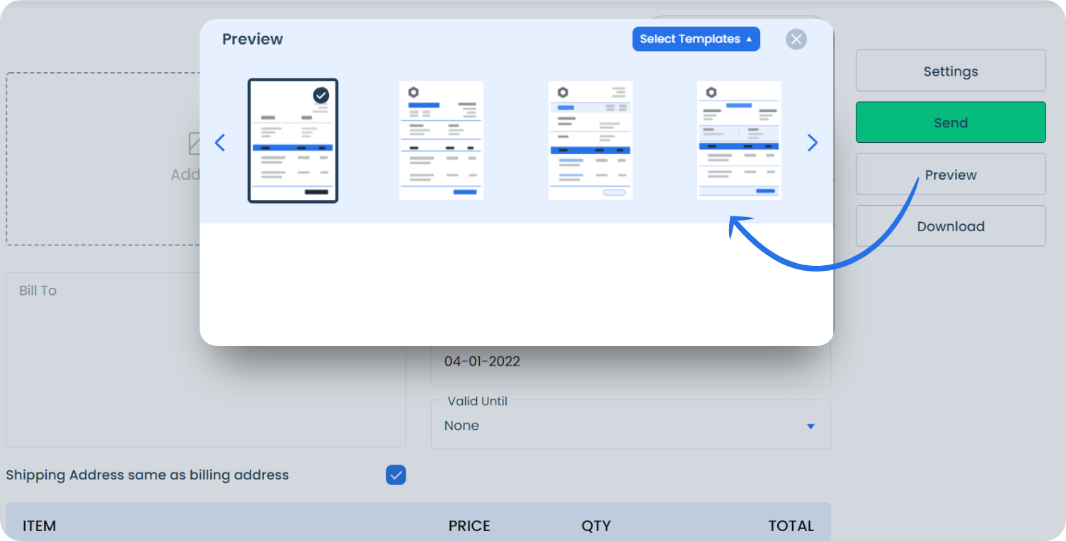 You can change the template without losing any data at preview stage