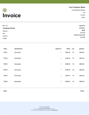 Download HVAC contracts invoice template