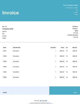Download HVAC repair invoice template