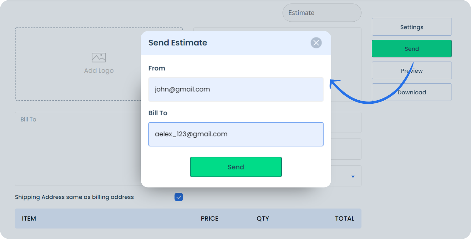 When you are satisfied send invoice