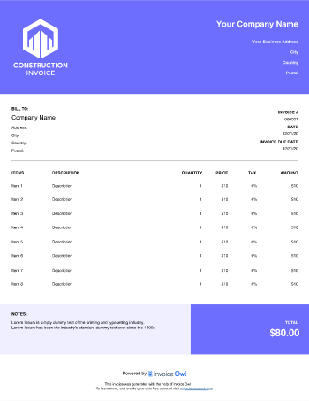 Contract Labor Invoice